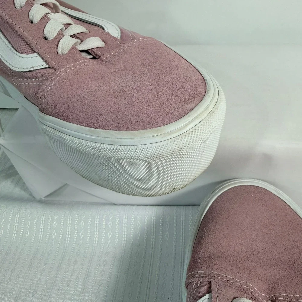 Vans Women Old Skool Stacked Pink Platform Sneakers 9.5 721356 Dusty Rose Skate